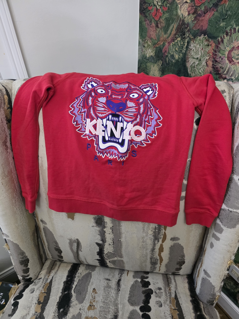 Kenzo Red Tiger Logo Sweatshirt